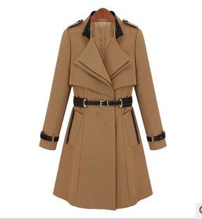 2012 autumn and winter women outerwear fashion formal long design straight overcoat long trench uk style