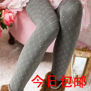 2012 autumn and winter women plaid dot double layer bamboo thickening legging warm pants