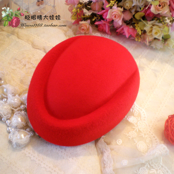 2012 autumn and winter women's red woolen hat small fedoras beret painter cap jazz hat