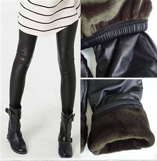 2012 autumn and winter women's slim matte faux leather pants thermal ankle length legging