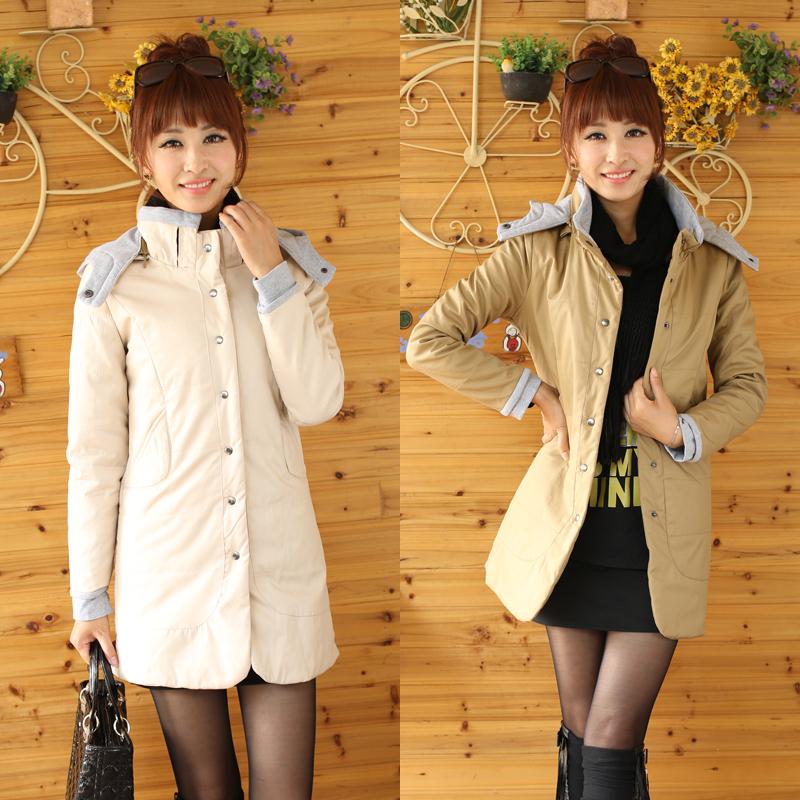 2012 autumn and winter women's slim medium-long wadded jacket cotton-padded jacket cotton-padded jacket tooling hooded
