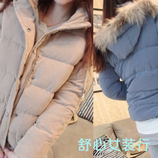 2012 autumn and winter women short design wadded jacket female thickening cotton-padded jacket cotton-padded jacket fur collar