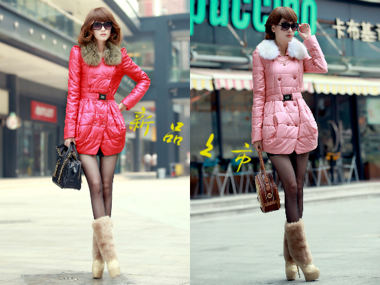 2012 autumn and winter women slim down cotton-padded jacket female wadded jacket female medium-long cotton-padded jacket