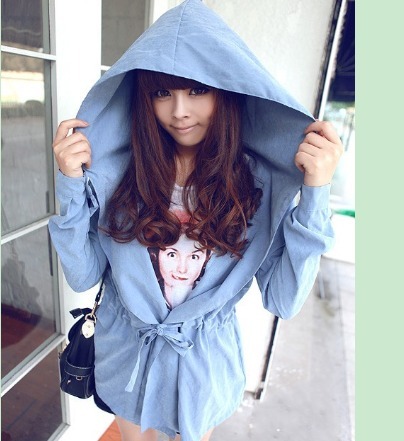 2012 autumn and winter women small fresh slim outerwear with a hood fashion elegant trench coat