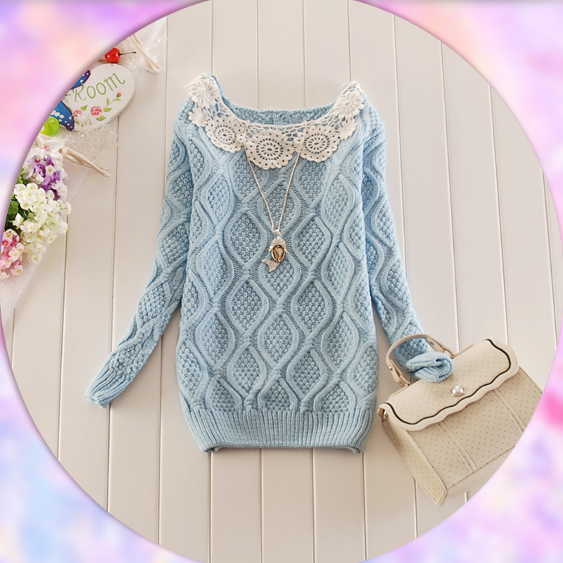 2012 autumn and winter women vintage loose sweater outerwear sweet pullover sweater