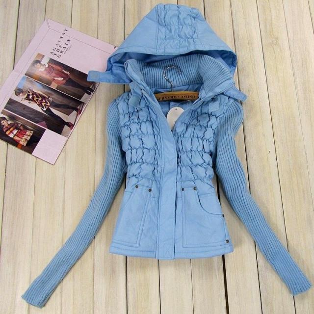 2012 autumn and winter women wadded jacket short design outerwear cotton-padded jacket slim with a hood patchwork