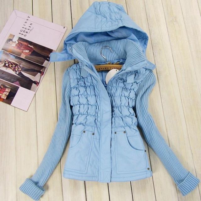 2012 autumn and winter women wadded jacket short design outerwear cotton-padded jacket slim with a hood patchwork