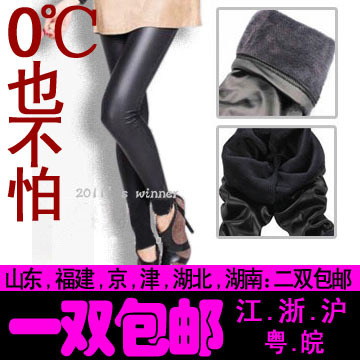 2012 autumn and winter Women women's slim faux leather pants ankle length legging pants