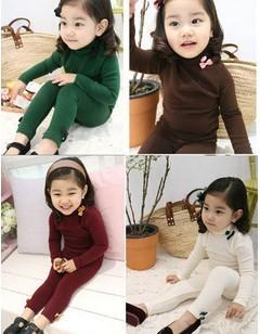 2012 autumn and winter wool sanded basic shirt set female child underwear thermal clothing child basic shirt 4