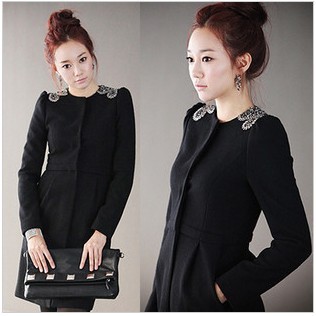 2012 autumn and winter woolen outerwear women's autumn cloak trench long-sleeve slim wool coat female