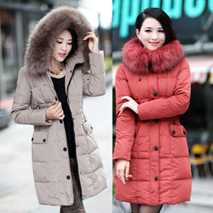 2012 autumn and winter YALU down coat female slim medium-long thickening down coat Free shipping