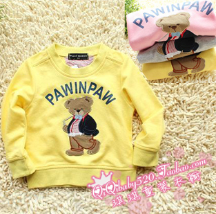 2012 autumn baby 100% cotton sweatshirt clothing pullover male female child o-neck outerwear top