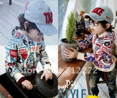 2012 autumn bear letter baby child boys clothing long-sleeve with a hood sweatshirt outerwear