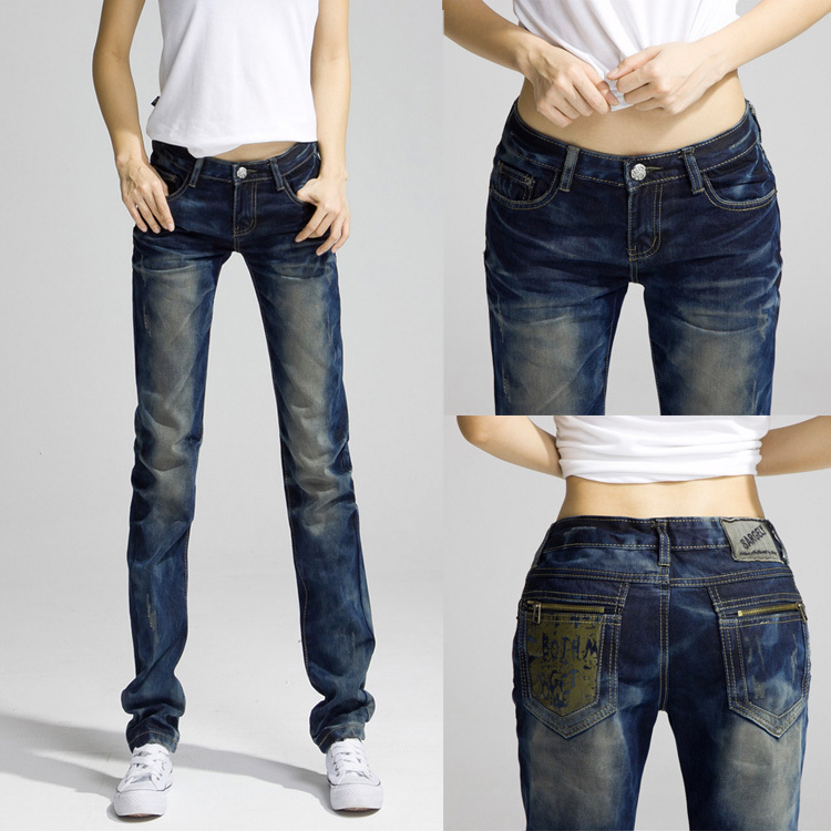 2012 autumn butt-lifting casual straight jeans trousers pants