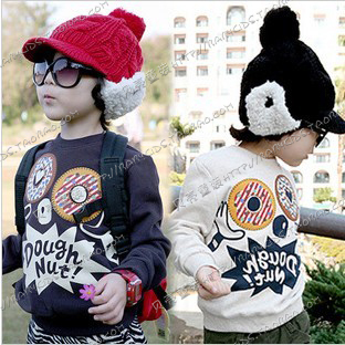 2012 autumn cartoon big eyes boys clothing girls clothing baby fleece sweatshirt outerwear wt-0462