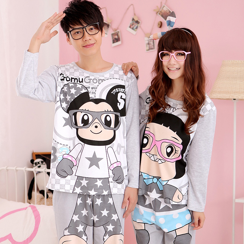2012 autumn cartoon long-sleeve sleepwear lovers lounge 0891
