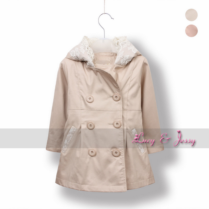 2012 autumn child baby girls clothing gentlewomen long sleeve length outerwear cardigan trench overcoat lace