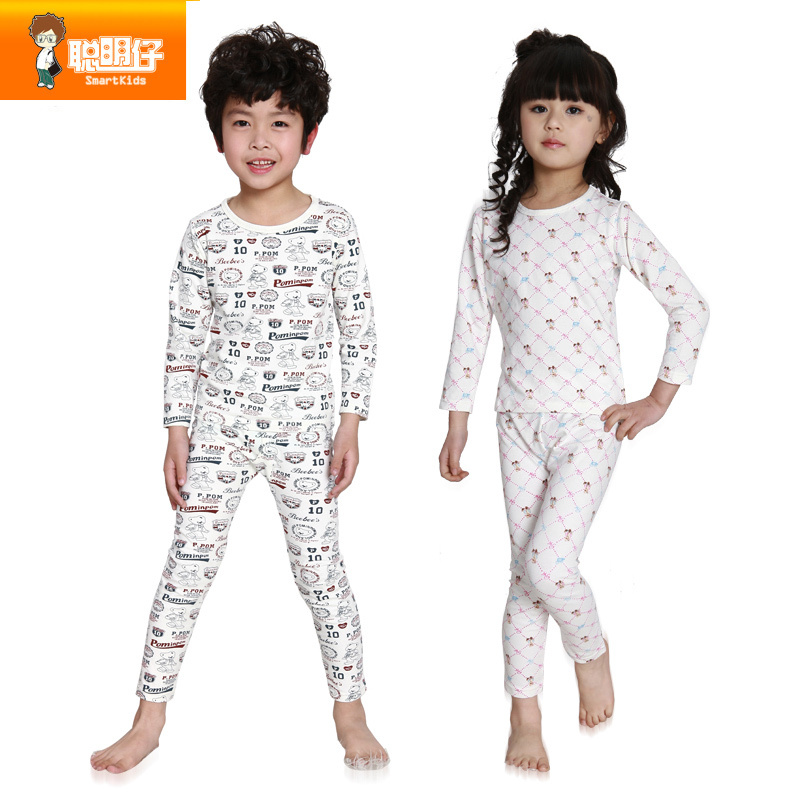 2012 autumn child male children female children thermal underwear