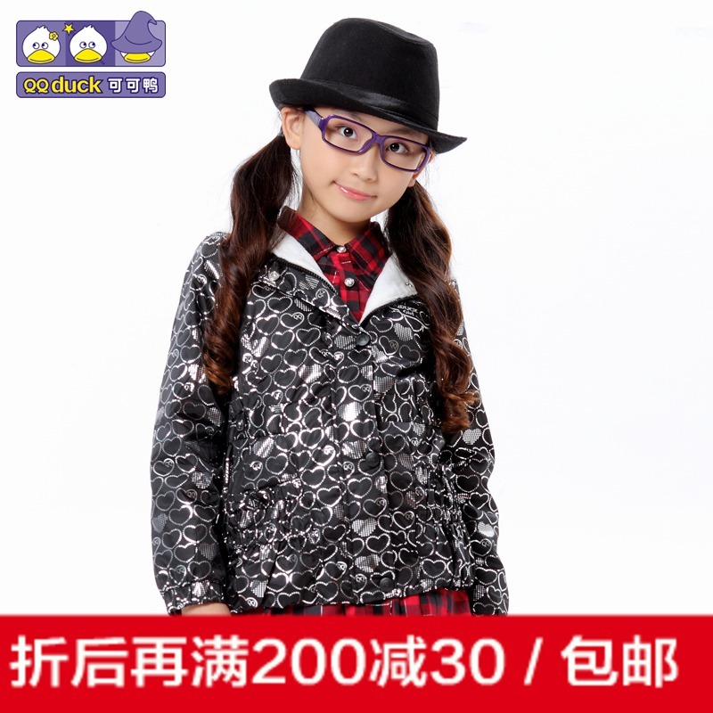 2012 autumn child outerwear female child jacket cardigan trench plus velvet child