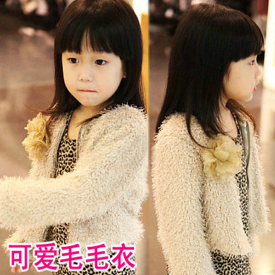 2012 autumn children's clothing female child noble fur small dress outerwear corsage cardigan overcoat outerwear