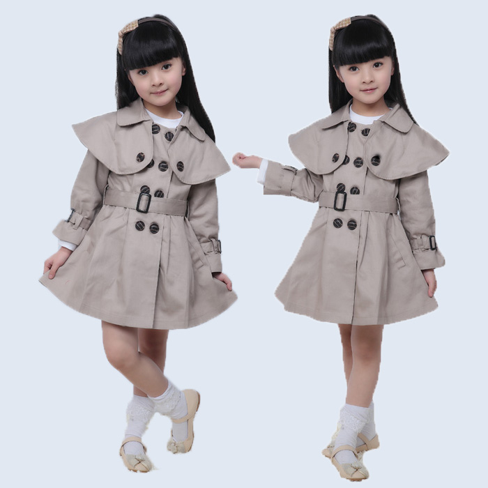 2012 autumn children's clothing female child outerwear trench fashion overcoat