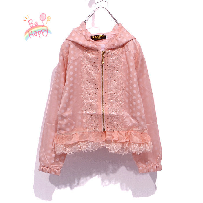 2012 autumn children's clothing female child rhinestones lace outerwear double layer cardigan princess small trench