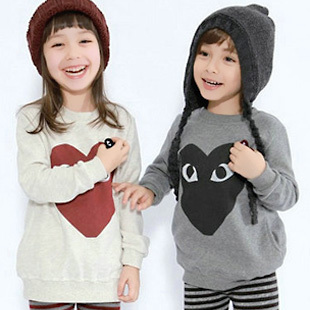2012 autumn children's clothing love male long design long-sleeve sweatshirt 7129