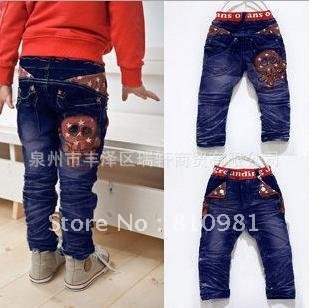2012 autumn children's skull jeans, children's trousers