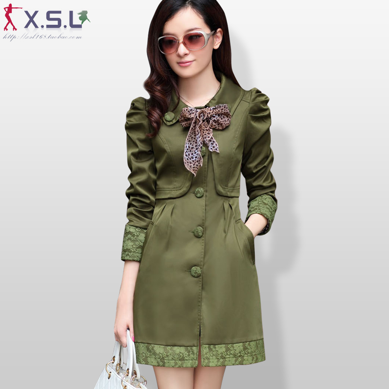 2012 autumn clothing slim single breasted trench women's outerwear