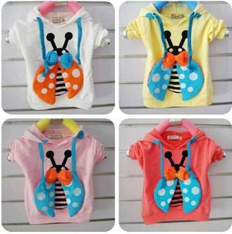 2012 autumn Cotton girls bow Beetle long-sleeved sweater wholesale pullover sweater