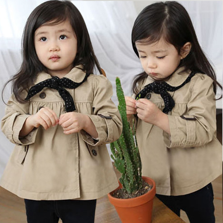 2012 autumn doll all-match short design trench outerwear female child overcoat