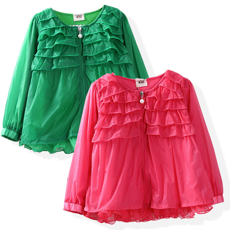2012 autumn dress sun protection clothing double layer zipper laciness outerwear trench top cotton lining