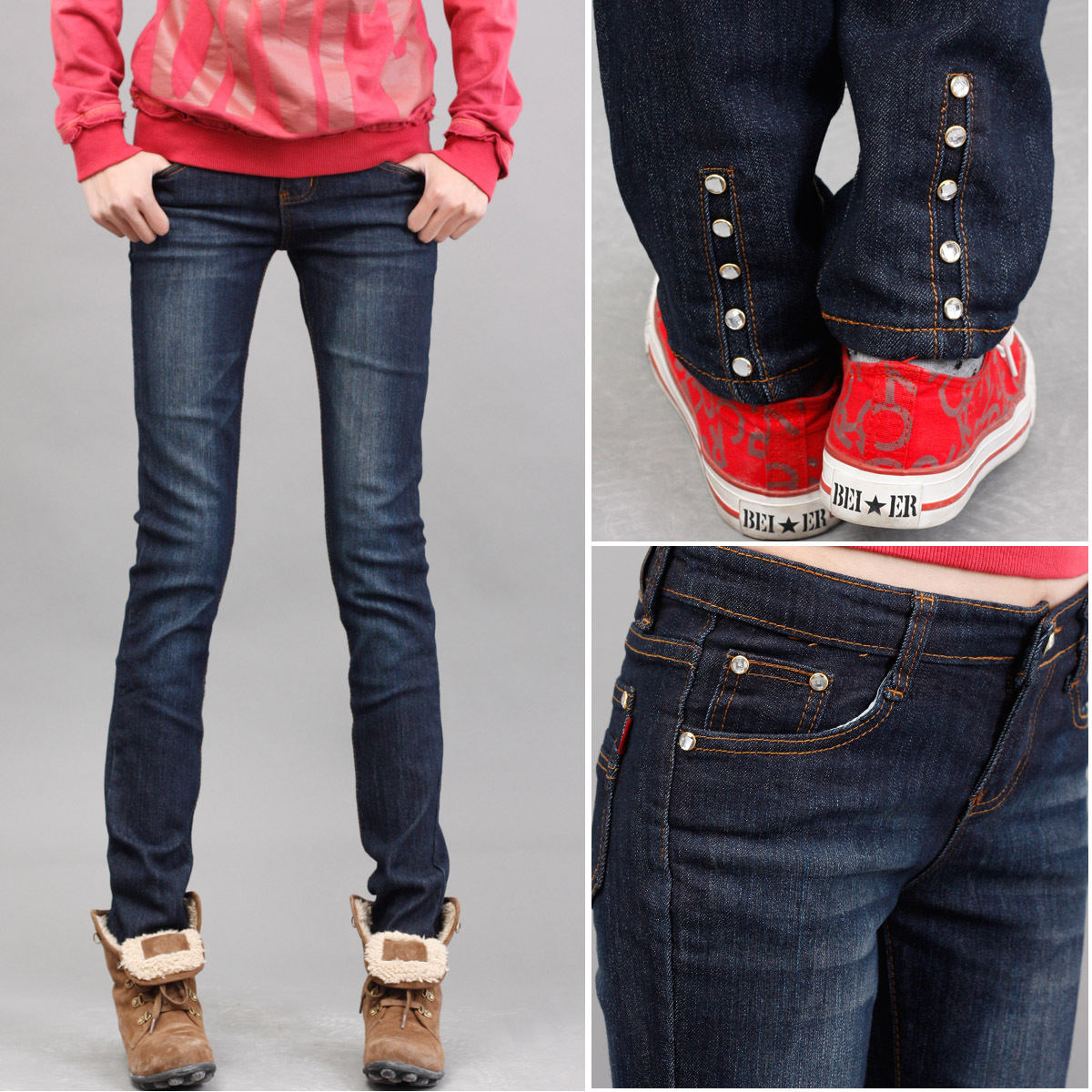 2012 autumn elastic slim pencil pants jeans female long trousers