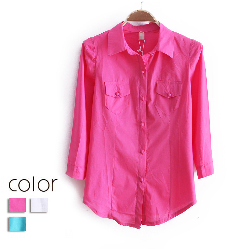 2012 autumn elegant slim wrist-length sleeve shoulder pads women's shirt wc1292