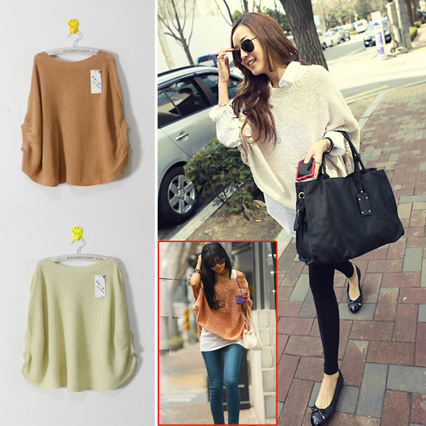 2012 autumn empty thread elastic women's batwing sleeve sweater air conditioning shirt thin sweater