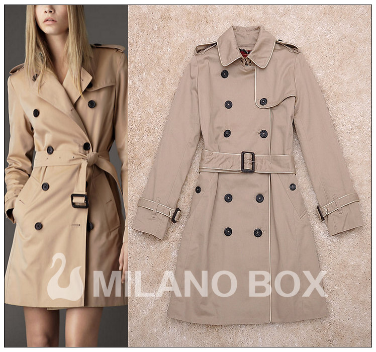 2012 autumn fashion british style classic hot-selling leather bag long-sleeve belt slim long design Windbreaker outerwear