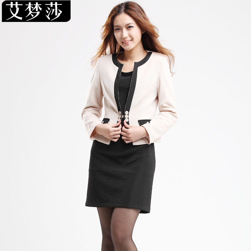 2012 autumn fashion long-sleeve work wear set one-piece dress set work wear suit female