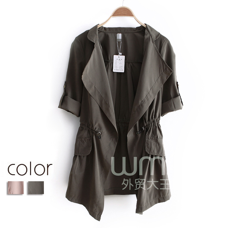 2012 autumn fashion suit collar epaulet decoration long-sleeve thin trench outerwear ww2557