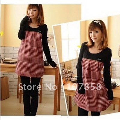 2012 Autumn Fashion Wool long-sleeve Maternity T-shirt  / dress Pregnant women clothes