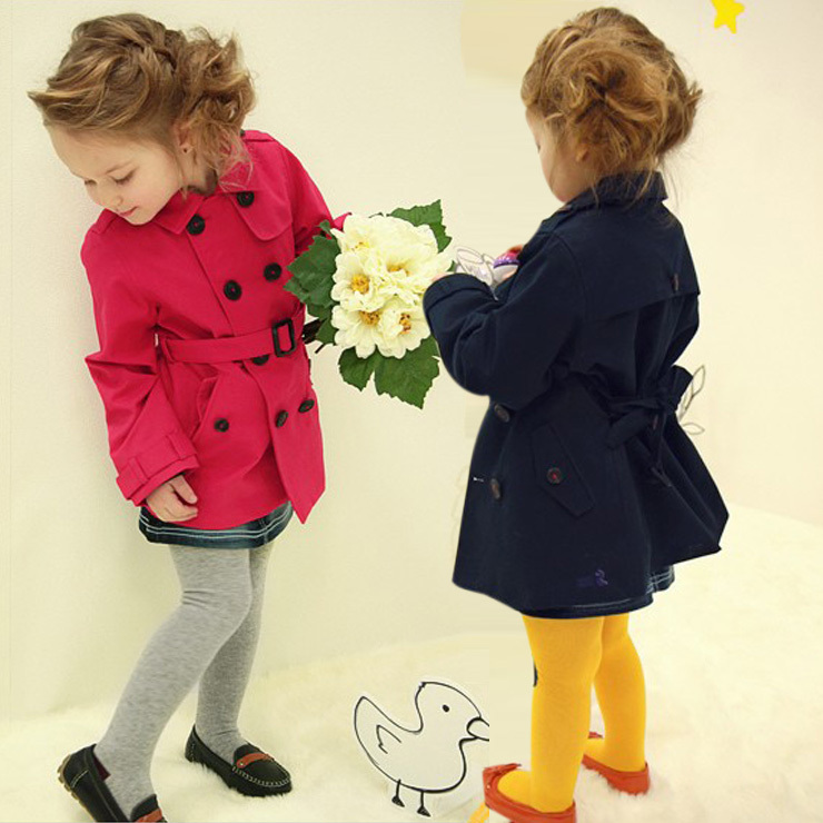 2012 autumn female child medium-long trench princess outerwear children's clothing wind overcoat