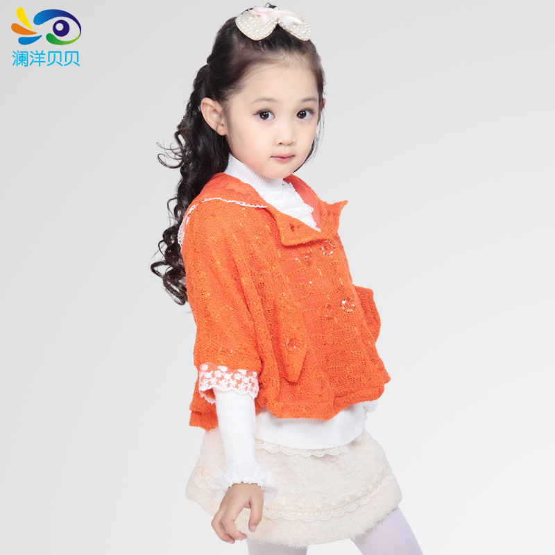 2012 autumn female child sweater cape little princess formal dress elegant all-match outerwear 7309