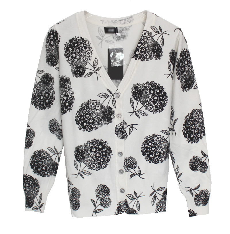 2012 autumn female quality letter print shell button cardigan V-neck long-sleeve sweater A