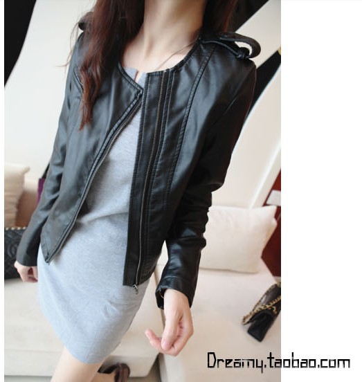 2012 autumn formal ol slim brief elegant short jacket leather clothing female