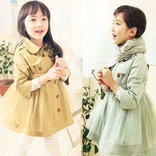 2012 autumn girls clothing quality child outerwear collcction trench 3 - 4 - 5 - 7 - 6