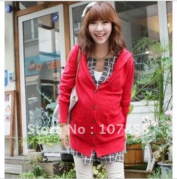 2012 Autumn Hooded knit cardigan Maternity Coats Maternity Sweaters Maternity Hoodies Sweatshirts Pregnant women coat #YZ2087