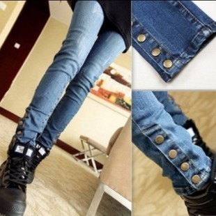 2012 autumn jeans female casual long trousers tight skinny pants pencil pants