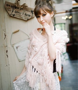 2012 autumn knitted real fur rabbit fur ball women's cape formal dress cape