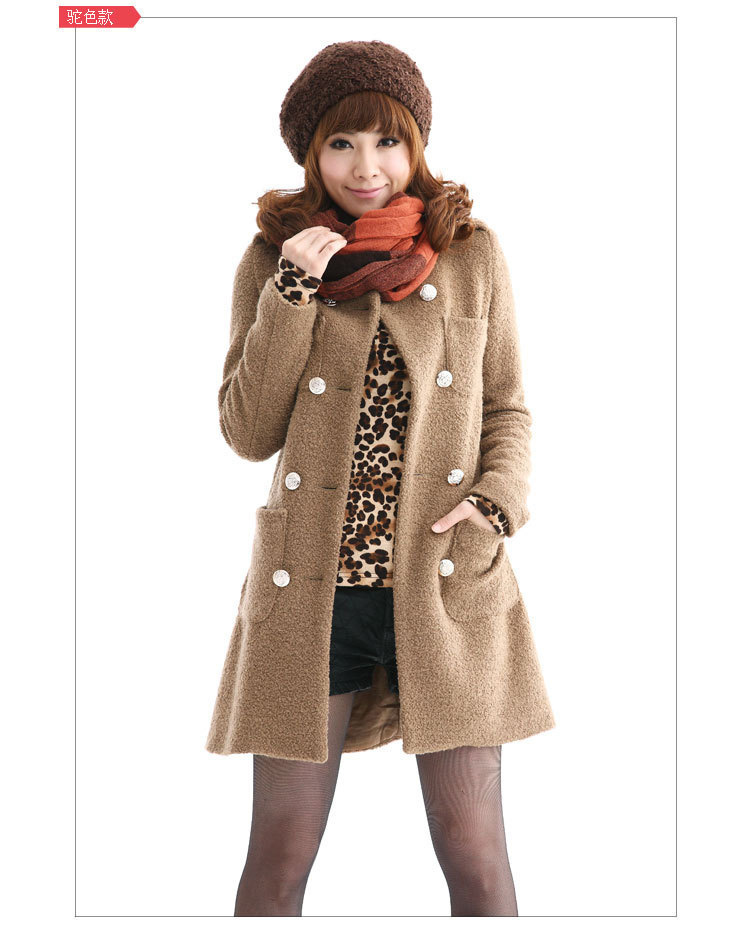 2012 autumn Korean version of star medium long wool coat windbreaker coat leisure Women