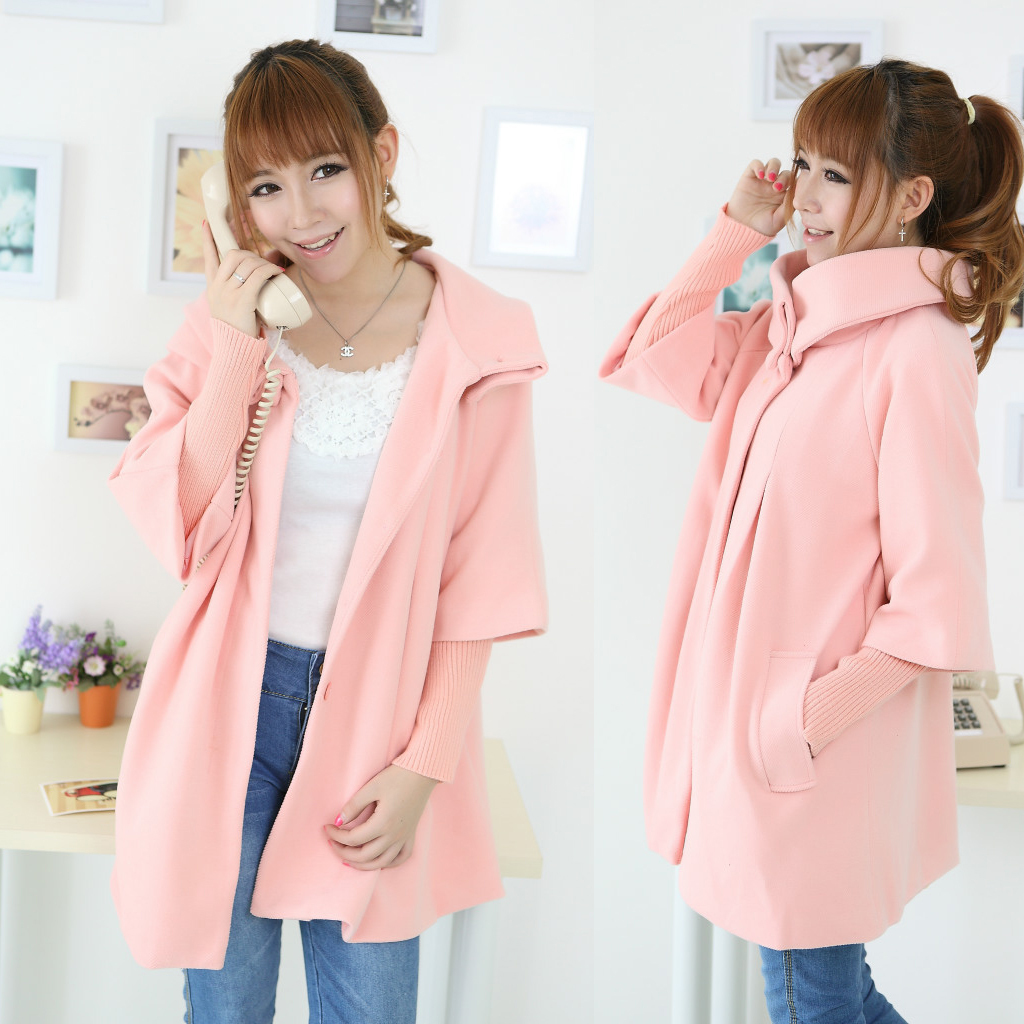 2012 autumn large lapel woolen outerwear mantle type wool coat women's ol trench , Free Shipping