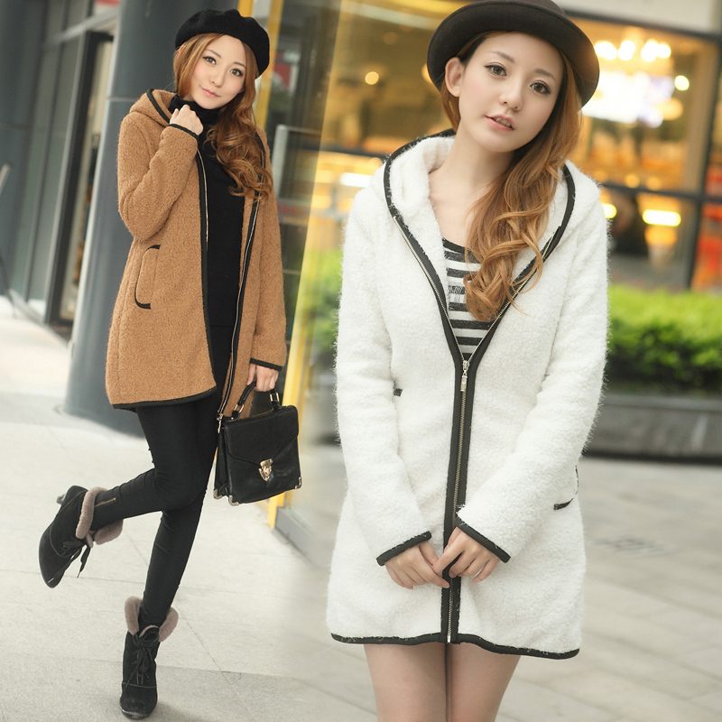 2012 autumn long-sleeve cardigan zipper casual short jacket spring and autumn female berber fleece